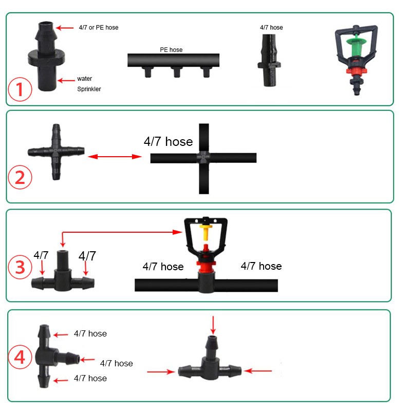 Irrigation Drip Tape - 50 adet bahçe damla sulama konnektörü